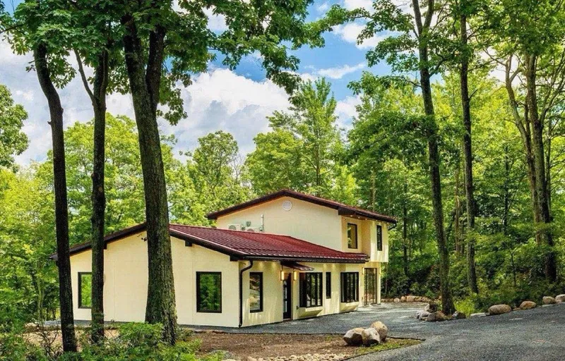Red metal roof side view (sample photo)